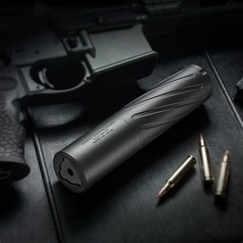 Quietest ar-15 suppressor. Banish 223. $849. or $212.25 with an eZ-Pay Plan. Designed for smaller, center-fire calibers, the BANISH 223 will fit all rifles .224 and smaller. With a 34db sound reduction, the BANISH 223 is below hearing safe. Lightest option for .224 and below. Low blowback for your AR. Rated for limited full-auto. Length: 7". 