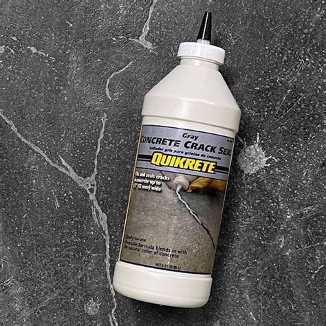 Non-shrink weather-resistant, high performance advanced polymer sealant formulated to fill cracks and joints in concrete. Sealing and waterproofing horizontal or vertical control joints or expansion joints in sidewalks, driveways, industrial floors and parking decks. Use for caulking around window or door openings. Sealing skylights and chimney .... Quikrete crack sealer