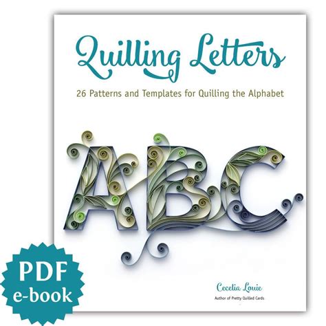 Quilling Uppercase Letters 26 Patterns and Template Tutorial Etsy
