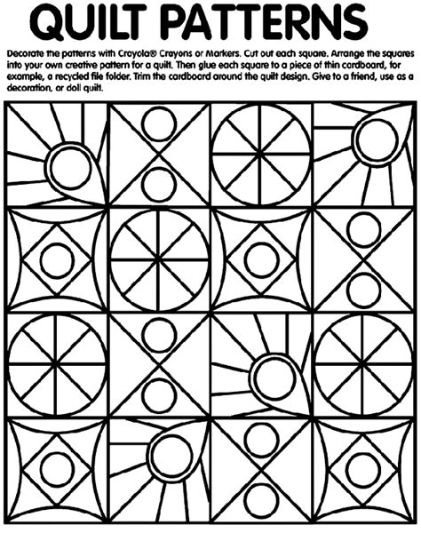 Quilt Patterns Coloring Page Crayola Com