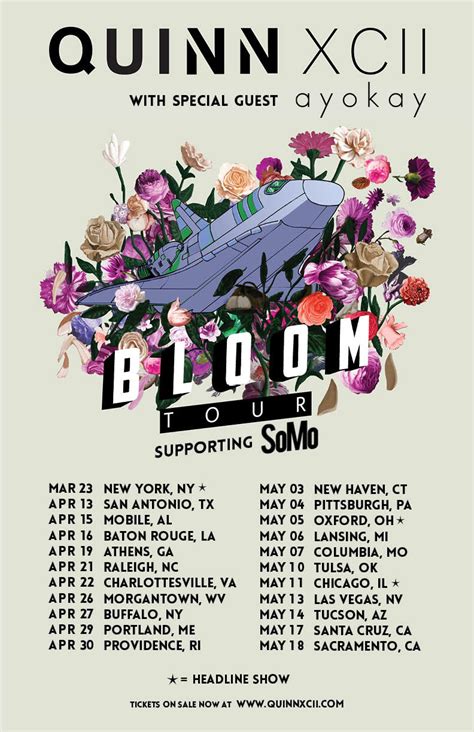 Quinn xcii tour. Quinn XCII is an American singer, rapper, TV personality, and songwriter, who began his music career in 2011 but released his debut EP, Change of Scenery in 2015 and his 2nd EP, Bloom in 2016.His debut studio album, The Story of Us, followed 2 years later, and his 2nd studio album, From Michigan with Love, saw its release in February 2019. Born Name 