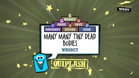 Quiplash free. Most people haven't hosted a party for 10,000 guests (the bathroom situation alone is daunting), but thanks to the internet and Jackbox Games, that's now a super-easy, low-mess … 
