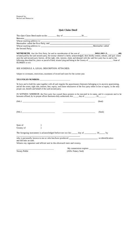 Quit Claim Deed Florida Form Forms NzM2Mw Resume Examples