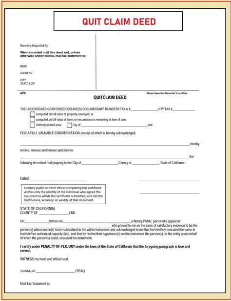Quit Claim Deed Form How To Fill Out Quit Claim Deed Form Find