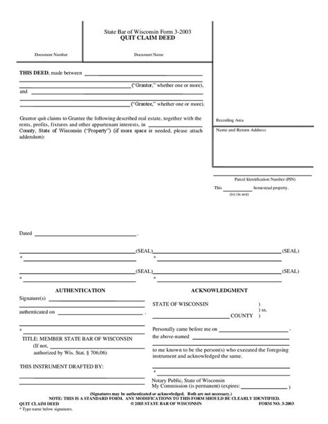 Quit Deed Claim Form Wisconsin Universal Network