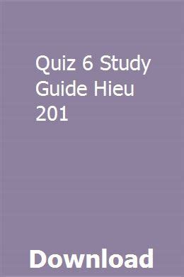 Quiz 6 study guide hieu 201. - Bmw serie 3 e90 service handbuch.