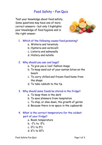 Quiz manuale di formazione sulla protezione degli alimenti food protection training manual quiz. - The mushroom hunter apos s field guide.