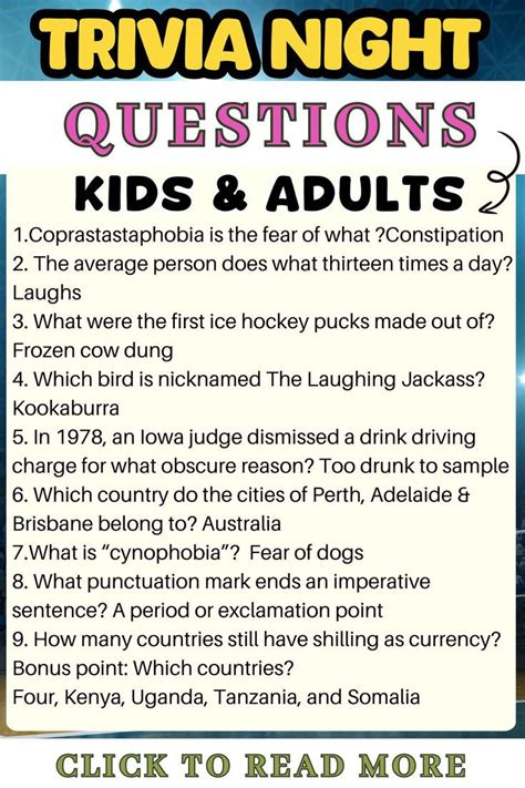 Quiz night questions.  Patrick&rsquo;s Day themed pub quiz.  Most Adults Can't ...