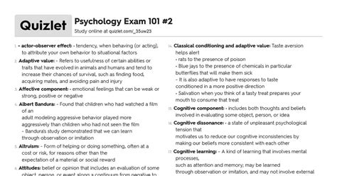 Quizlet Psychology Definitions Subjects Types of Memory, Perception