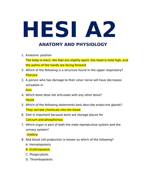 Quizlet hesi a2 anatomy and physiology 2022. Study with Quizlet and memorize flashcards containing terms like Which of the following is a structure found in the upper respiratory?, A person who has damage to their ulnar nerve will have decreases sensation in, Which bone dose not articulate with any other bone? and more. ... HESI A2 (Anatomy & Physiology) V1/V2. 135 terms. HECTORBOI. Hesi ... 