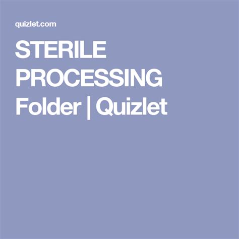 Quizlet sterile processing. A. During processing, it is important that fluid does NOT enter the cable or hand-piece. B. During processing, fluid SHOULD enter the cable or hand-piece. C. Cables should be disconnected from hand-piece during processing. D. Hoses that attach to pneumatic-powered instruments should not be sterilized. The decision to sterilize or high-level ... 