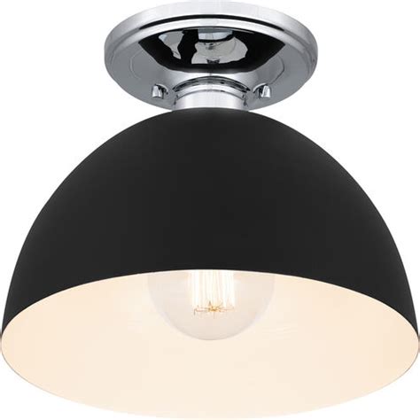 Quoizel Eason 1-Light Semi-Flush Mount, Black/Metal Earth Black …