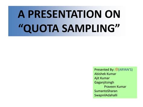 Quota sampling ppt. pptx), PDF File (.  Discover how to implement this non-probability This...