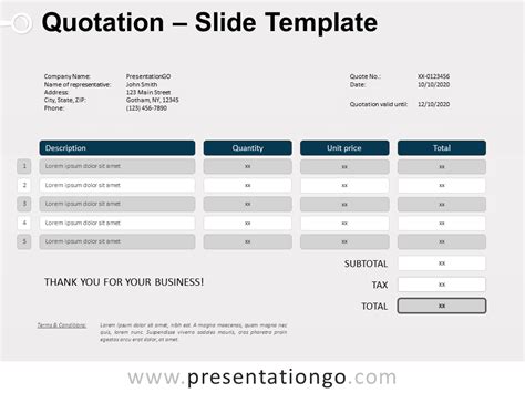 Quotation Template Powerpoint