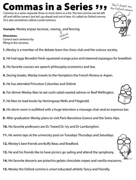 Quotes and commas in a series