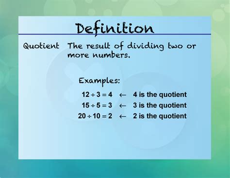 Quotient Definition, Formula and Example Cuemath