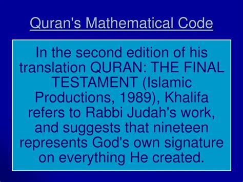 Quran Mathematical Code