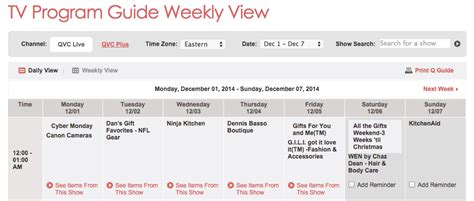 Qvc program guide weekly view. Things To Know About Qvc program guide weekly view. 
