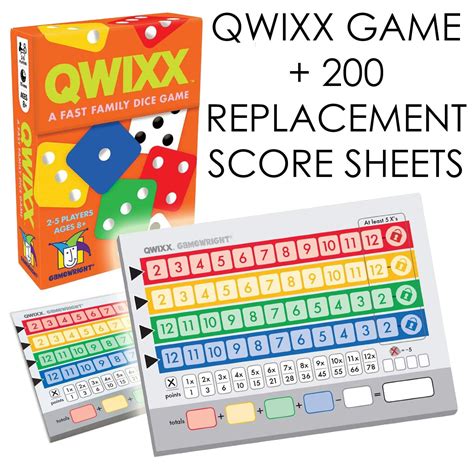 Qwixx dice game Score Pads: Gamewright Qwixx, R