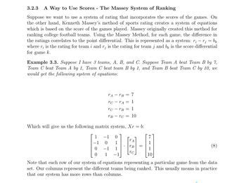 R: Massey method