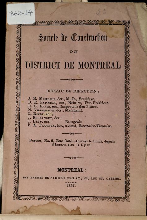 Règlements de la société permanente de construction du district de montréal. - A manual of church history scholars choice edition by albert henry newman.
