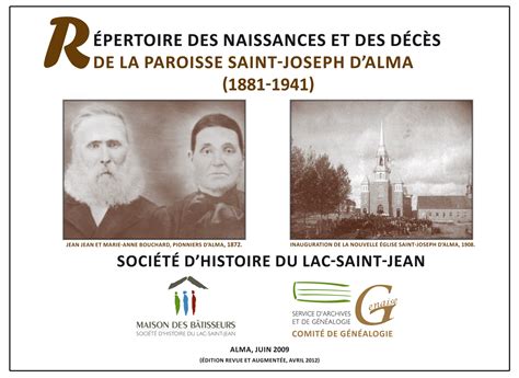 Répertoire des naissances et décès de saint joseph d'alma de 1881 1941. - Craftsman garage door opener manual 41a4315 7a.