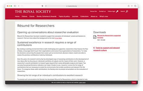 Résumé for Researchers Royal Society