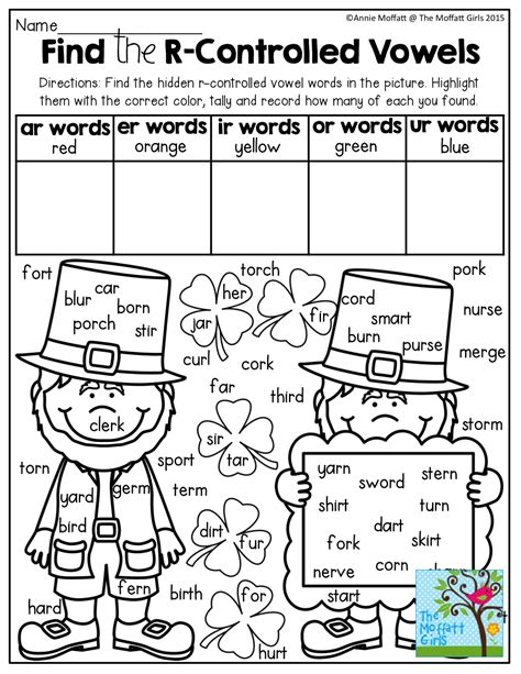 R Controlled Vowels For Grade 2 Worksheets - Teacher Worksheets