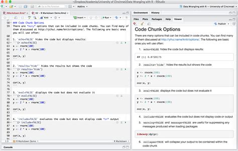 R markdown chunk options.  Apr 22, 2020 · 1.  10 Lesson 5: Code Chunks and...