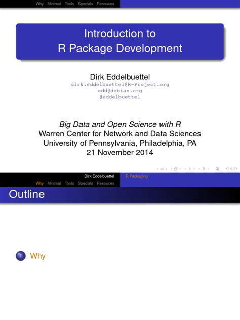 R package development course.  We cover R package development, writing good documentation an...