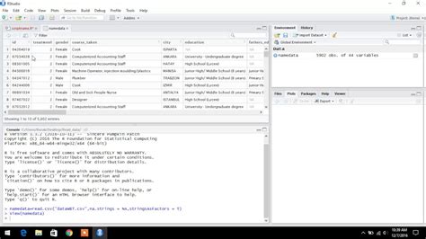 R studio read csv YouTube
