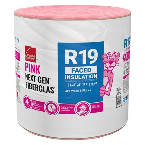 This installation allows full thickness recovery of R-19 insulation in 2x4 construction. For R-30 insulation in 2x6 construction, the insulation is compressed to approximately 81/2" (216mm), which results in an installed R-Value of 28 (RSI, 4.93). In each case, the insulation should hang approximately 3" (75mm) below the bottoms of the joists.. 