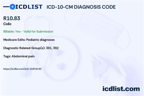 R10.83 - Colic ICD-10-CM - Unbound Medicine