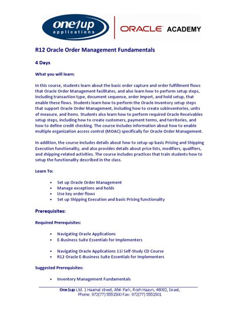 R12 oracle order management fundamentals student guide. - Atlas copco compressor manual xas 56.