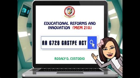 RA 6728 GASTPE ACT - YouTube