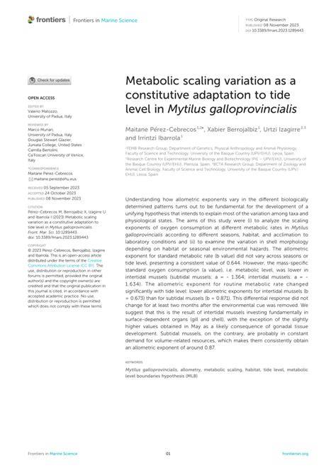 Racing Time: Physiological Rates and Metabolic Scaling in Marine ... - raincitystudios.com