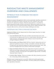 Radioactive Waste Management: Solutions And Challenges - wintechmobiles.com
