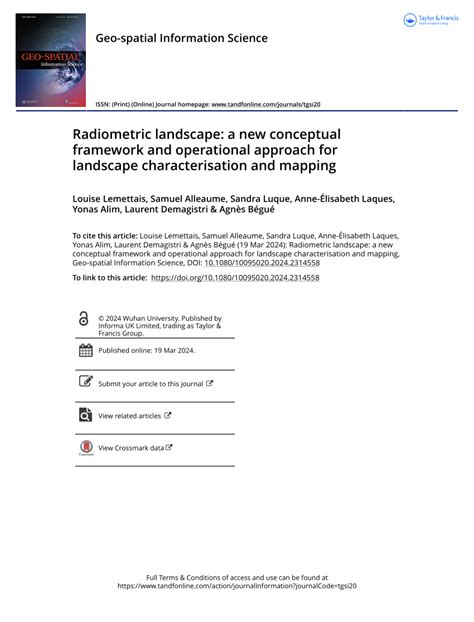 Radiometric landscape: a new conceptual framework and operational ... - wintechmobiles.com