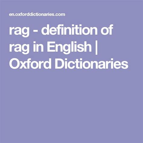 RAG English meaning - Cambridge Dictionary