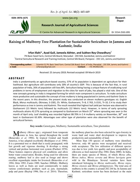 Raising of Mulberry Tree Plantation for Sustainable Sericulture in ... - raincitystudios.com