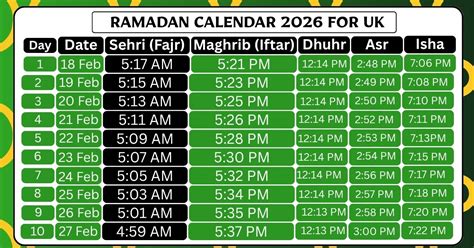 Ramadan Calendar 2026 — Suhoor & Iftar Timings - wintechmobiles.com