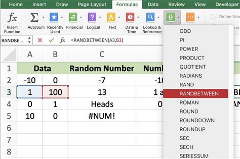 RANDBETWEEN to Create Random Number Generator in Excel