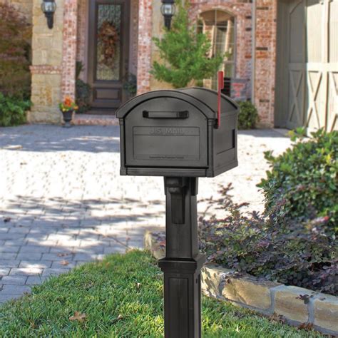 RANNKA Extra Large, Plastic, Mailbox and Post Combo, Black