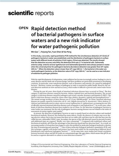 Rapid detection method of bacterial pathogens in surface ... - Nature - muktibox.com