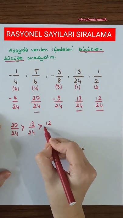 RASYONEL SAYILARI SIRALAMA.