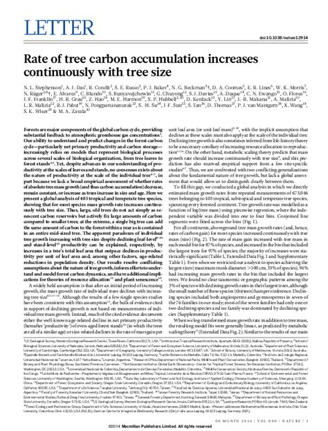 Rate of tree carbon accumulation increases continuously with ... - Nature - raincitystudios.com