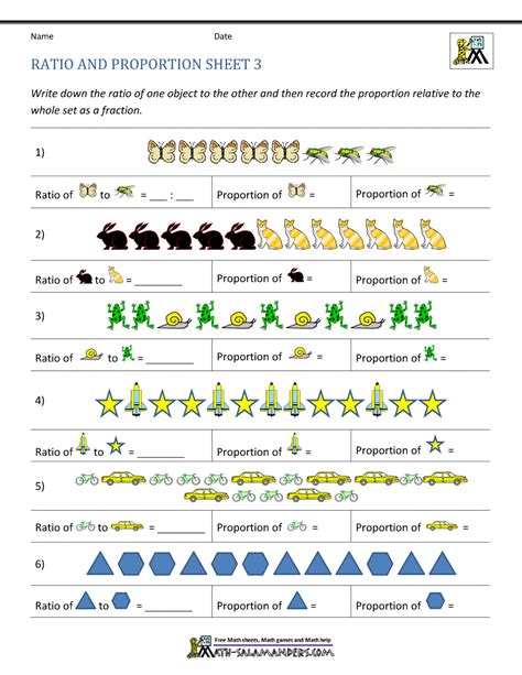 Ratio and Proportion Worksheet - Math Salamanders - wintechmobiles.com