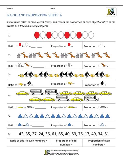 Ratio and Proportion Worksheets - wintechmobiles.com