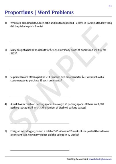 Ratio and Proportions Word Problems Worksheets - wintechmobiles.com