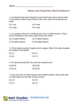 Ratios and Proportions Word Problem Worksheets - wintechmobiles.com